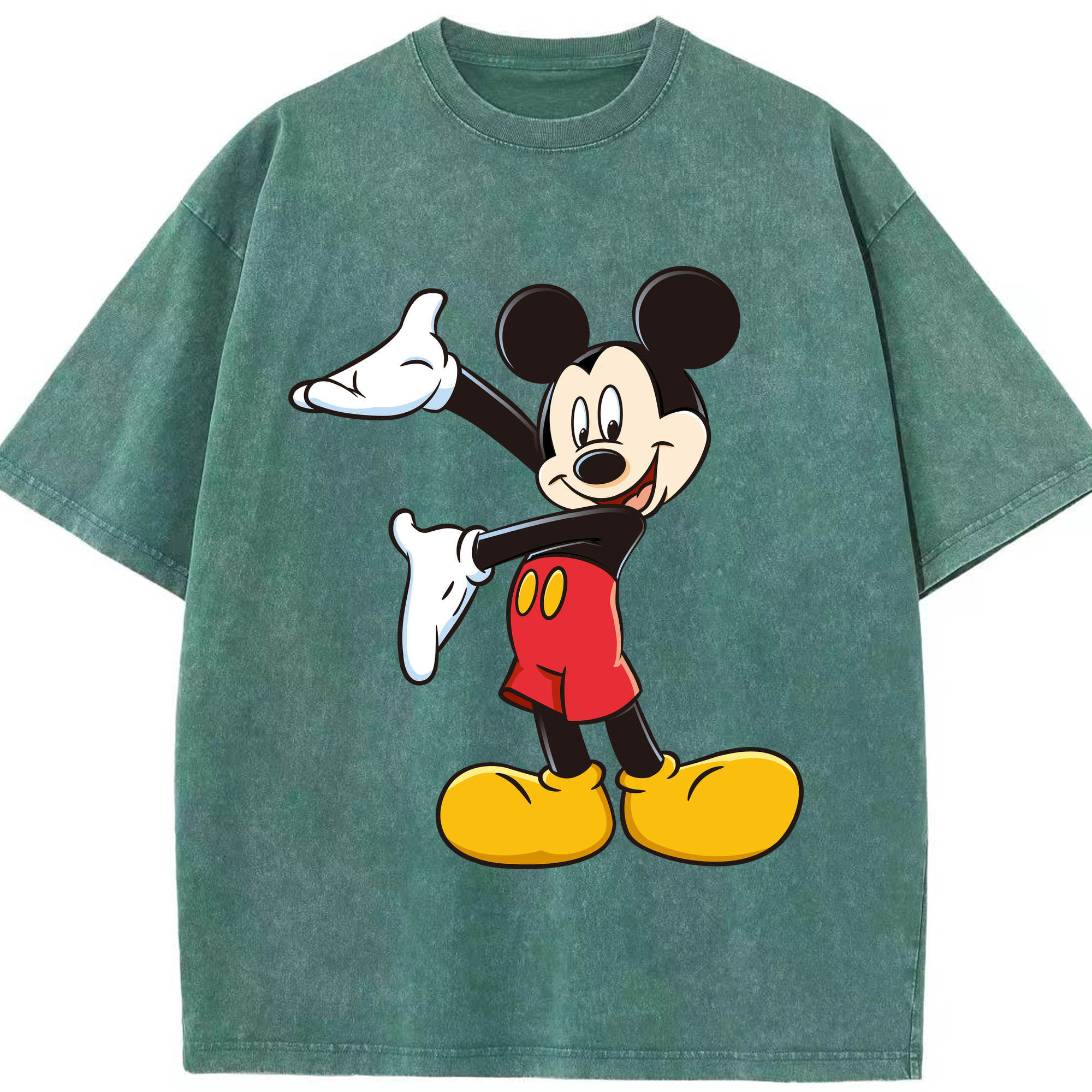 （画像用） ミッキーマウス Mickey Mouse 綿100% ヴィンテージ風 半袖Tシャツ（フロントプリント）